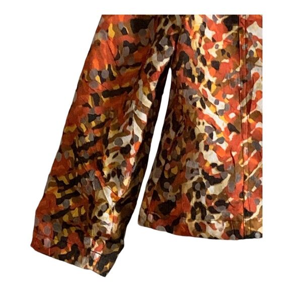 Ruby Rd. Jacket 14 P Red Orange Lace Lightweight Sheer Cut-Out Roll Tab Sleeve - Picture 8 of 13